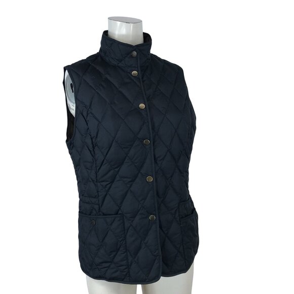 Eddie Bauer Tops - EDDIE BAUER ~ WOMENS MEDIUM ~ BLACK QUILTED BUTTON UP DOWN FILLED VEST